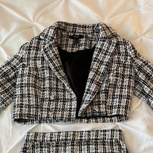 Tweed Cropped Blazer and Skirt set